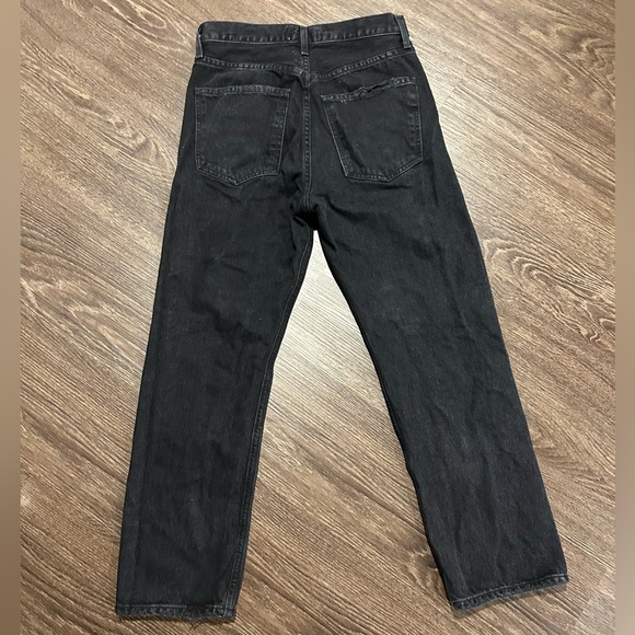 AGOLDE 90s Pinch Waist Jeans Howl Black Straight Leg Distressed Aritzia  25 - Picture 10 of 15